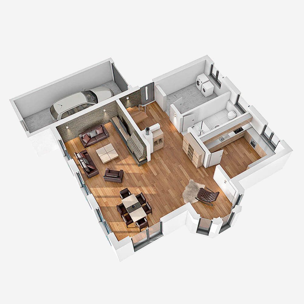 3D план первого этажа